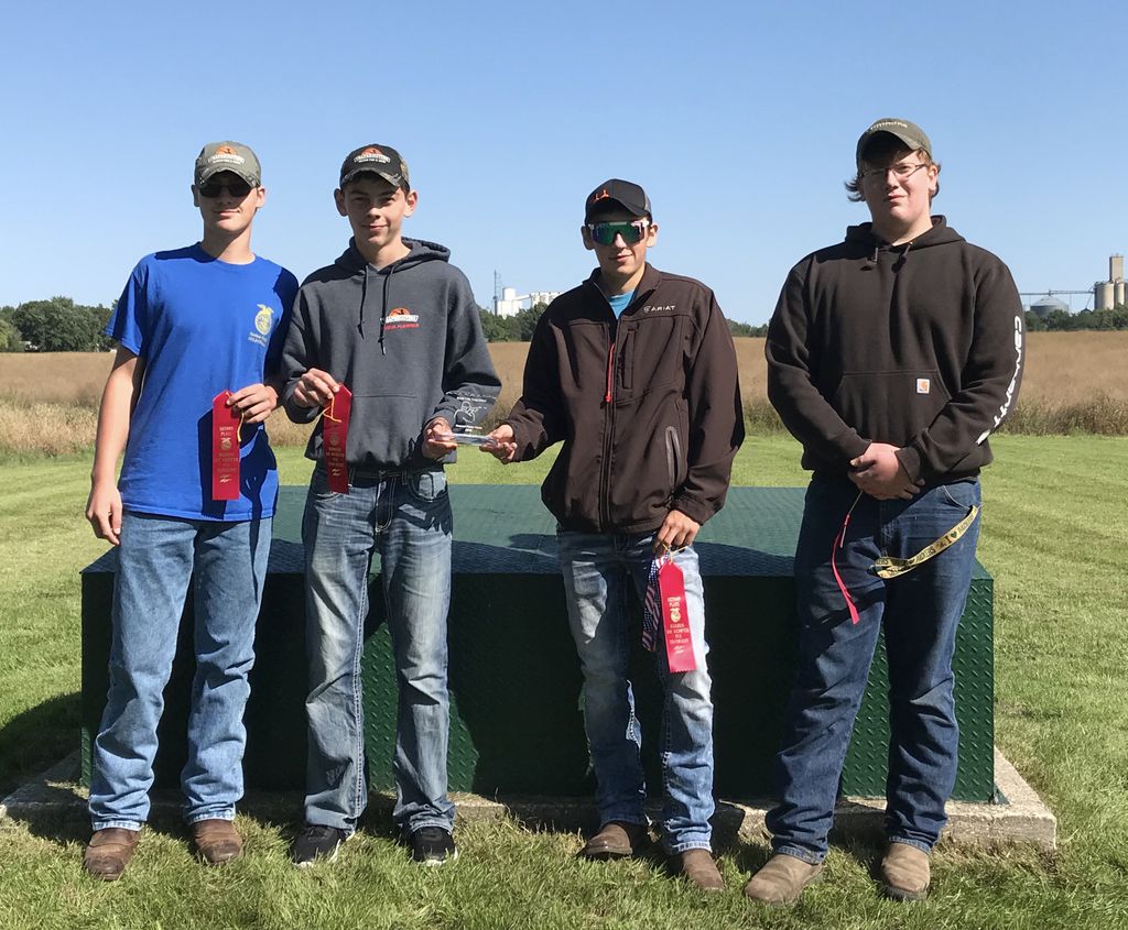 Good morning at the annual Manson- NW Webster FFA Trapshoot for our FFA members! Four members competed against 45 other members. 

2nd Place Team: Kollyn, Lane, Cooper, Josiah

1st Place Individual: Lane Leerhoff