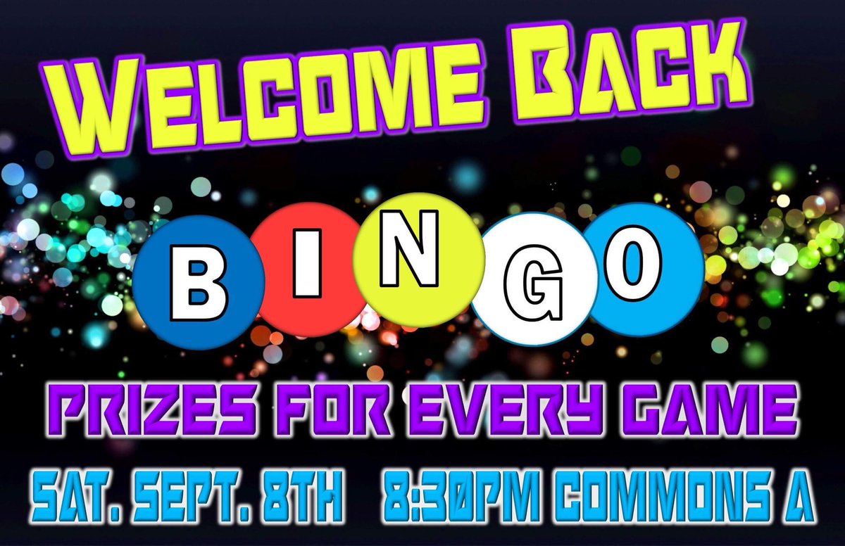 StonehillSGA_PC's tweet photo. TONIGHT 8:30pm Commons A  
BINGO is BACK 🎉🎉 https://t.co/PBUFivaB3e