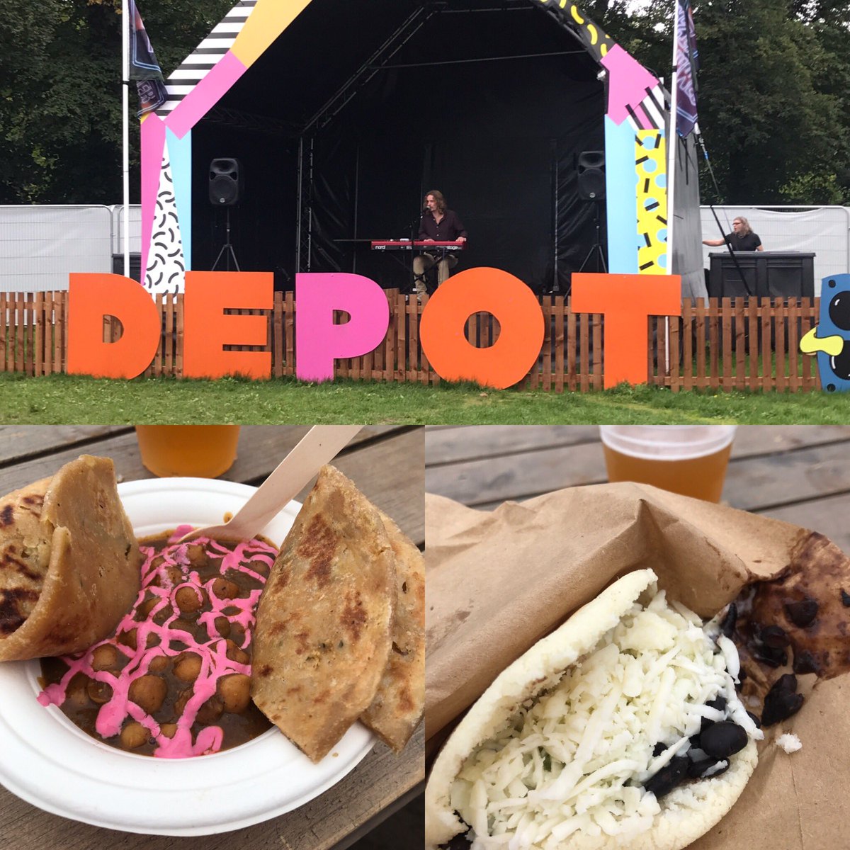 BinkiRees's tweet photo. Lush afternoon for the final weekend @summerfeastival Same there's no sunshine but the food is amazing! Beer from @tinyrebelbrewco, music from #HarryDavies (beautiful voice &amp;using choice!) and the awesome company of @Gailt31. Happy Saturday! 🎉👏🏻🍻🍴
#Cardiff #Streetfood https://t.co/v8wFiqT5fi
