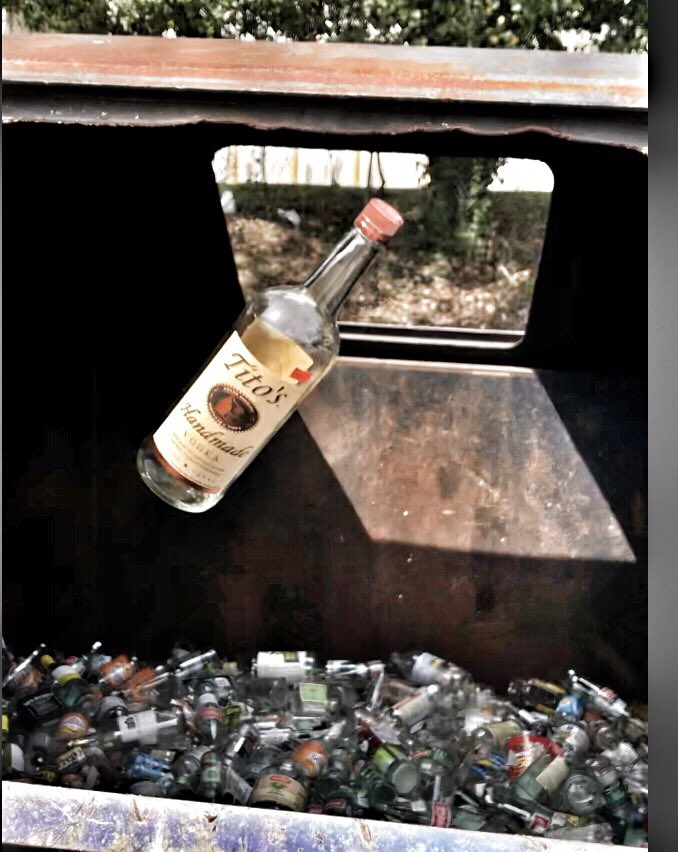 RadSpears's tweet photo. Recycle @TitosVodka #recycle https://t.co/uOZHsTFu43