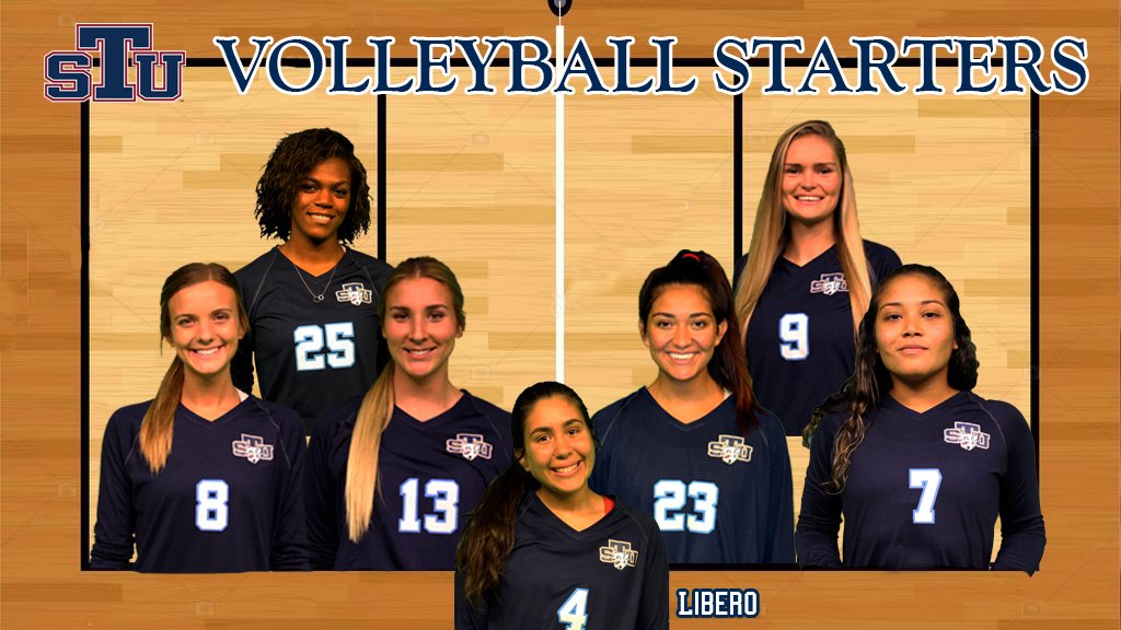 STU_Athletics's tweet photo. VB (@STUVolleyball): Here is the #StartingVI as your reigning regular season conference champs take on Southeastern to open up conference play in T-10 minutes! #STUMiami #justSTUit

Follow Along Live at: https://t.co/LxFdCuyORu https://t.co/HePWuop9z4