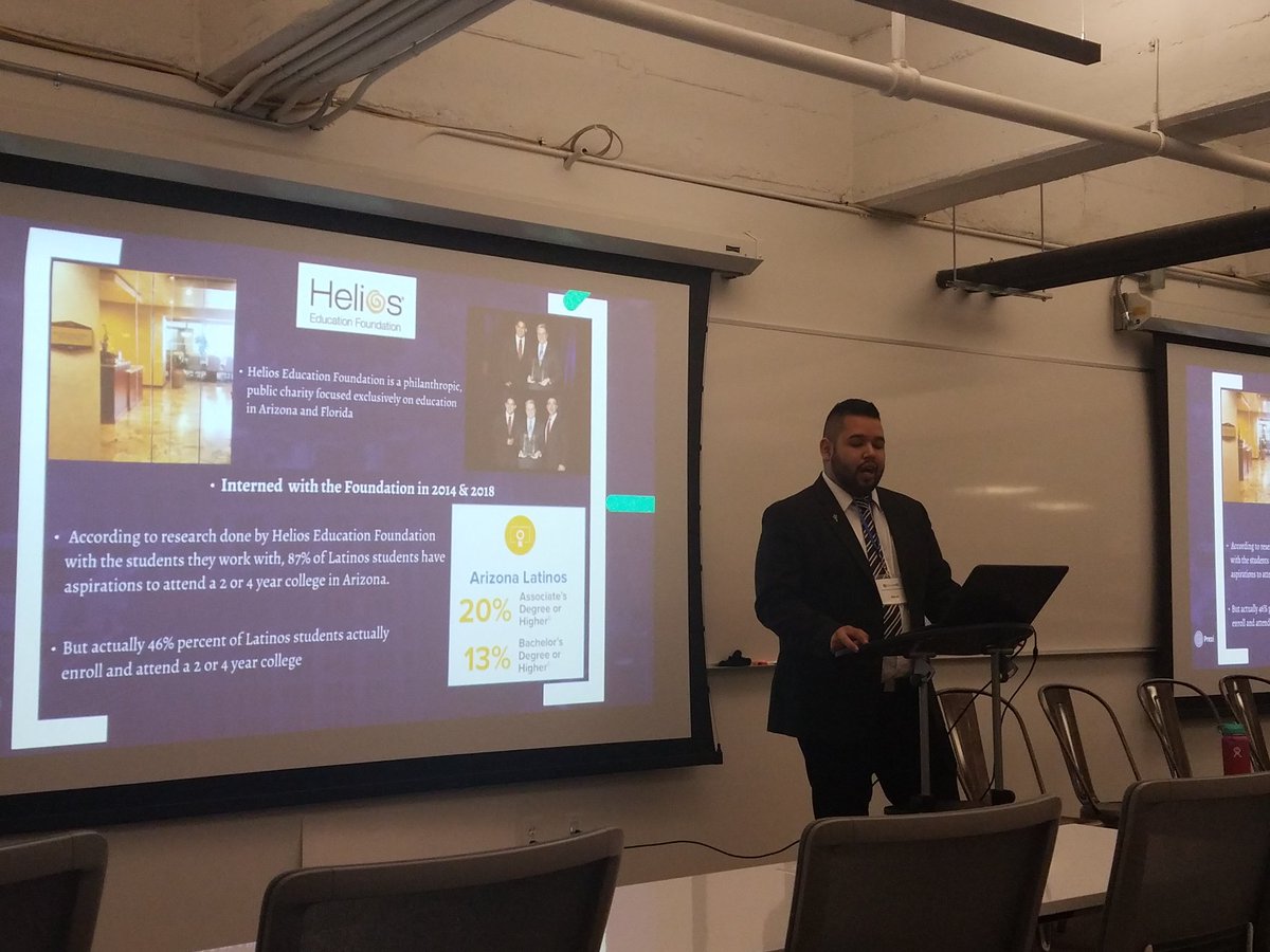 SylviaSymonds's tweet photo. Inspiring to hear from @ASU alum, @HeliosEdFnd intern &amp; @JAG_Arizona alum Mario Marquez about his journey to postsecondary achievement at the #ConnectandInspire Conference. #EducateAZ https://t.co/D4ZL9SUtrm