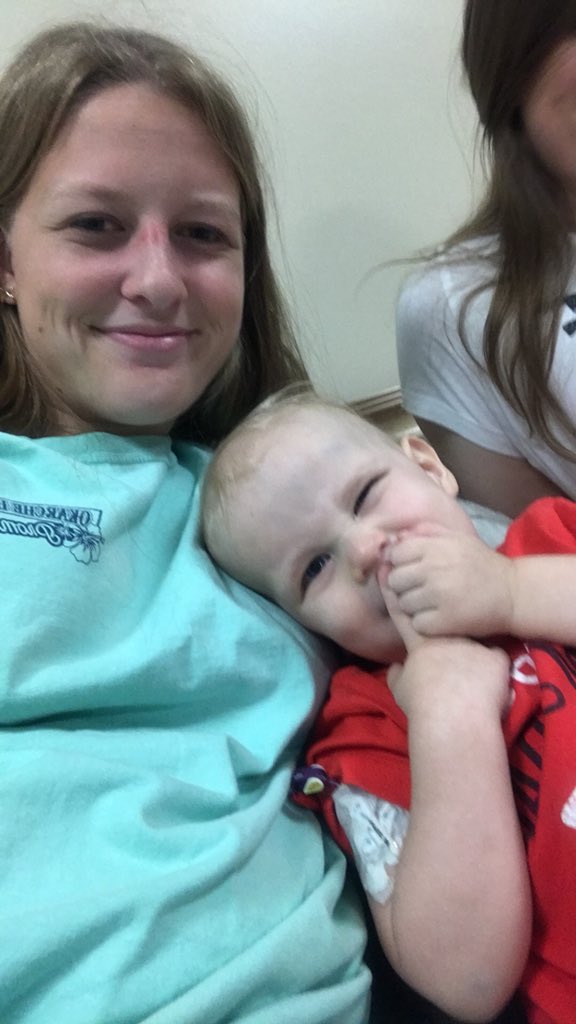 katiebomhoff's tweet photo. If you would like to buy a shirt to help pay for this sweet little guy’s leukemia treatment, please let me or @kelseembrown know! We are selling these shirts for $15 each or 2 for $25!! Thank you! Checks can be made payable to Okarche First Baptist Church #AshersArmy https://t.co/leP86LfJyf