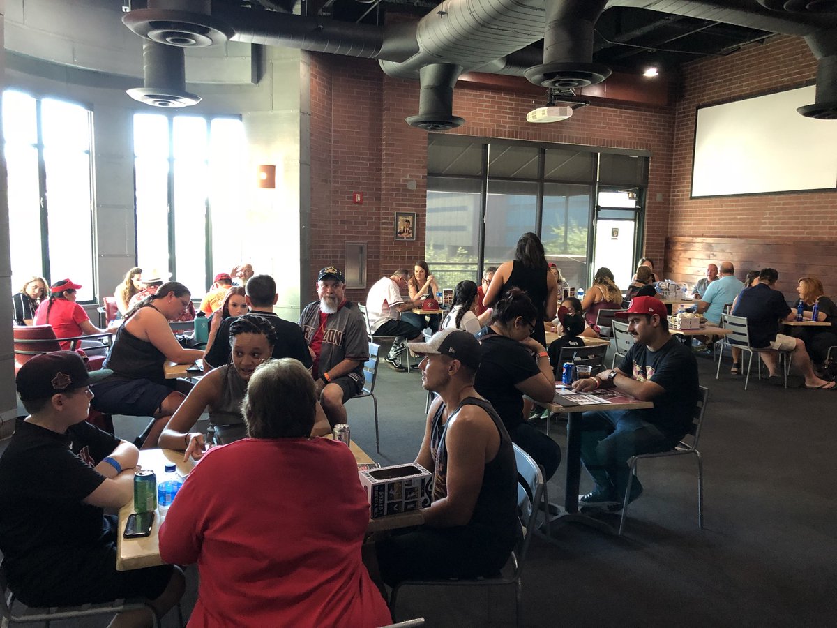 MikeDellosa's tweet photo. Hosting 100 future members of the #DbacksSTH family today at @GameSevenGrill. Our ‘19 ticket plans are the only way to guarantee seats to the NYY and BOS series. Click here to learn more -> https://t.co/UftLLt3jst #BackInTheFight #GenerationDbacks https://t.co/snlAo1DNjr