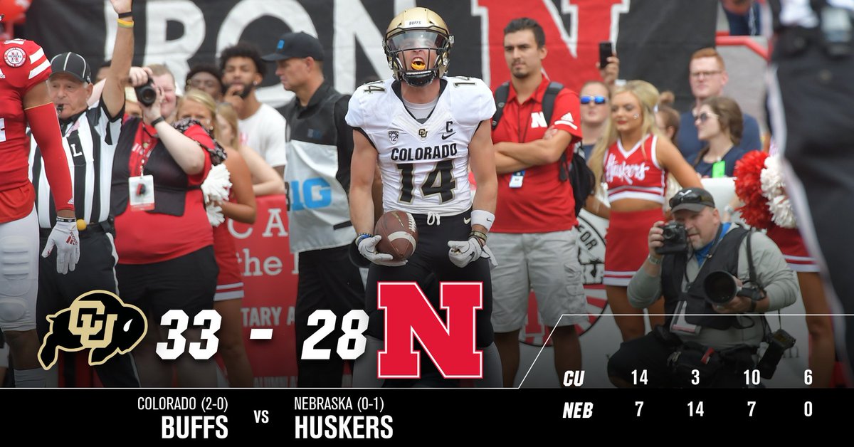 CUBuffs's tweet photo. WHAT. A. GAME!!!!!! BUFFS WIN!!!

#CUvsNU #BeatNebraska #RivalriesRenewed #GoBuffs https://t.co/XvwFCmUf06
