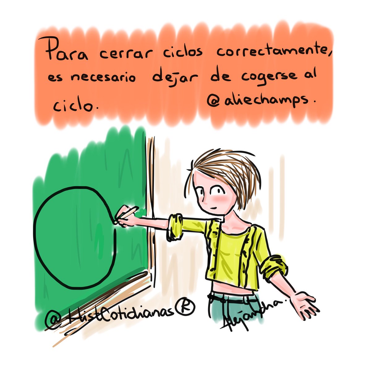 HistCotidianas's tweet photo. Para cerrar ciclos correctamente...
(Dibujo inspirado en un tuit de @aliechamps ). https://t.co/YSKY3IDMas