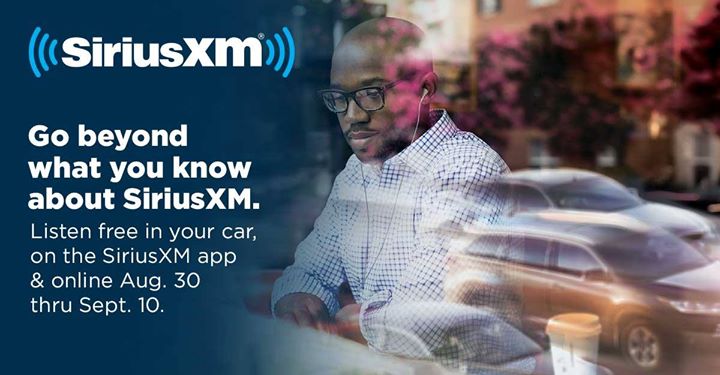 AutocomNissanWC's tweet photo. Be sure to take advantage of the next SiriusXM Free Listening event starting August 30th through September 10th. Enjoy music, sports, and more on your inactive SiriusXM radios for free! Learn more here: https://t.co/Au8Q1WYkc9 #Autocom #Nissan https://t.co/SIT2NIKjzd