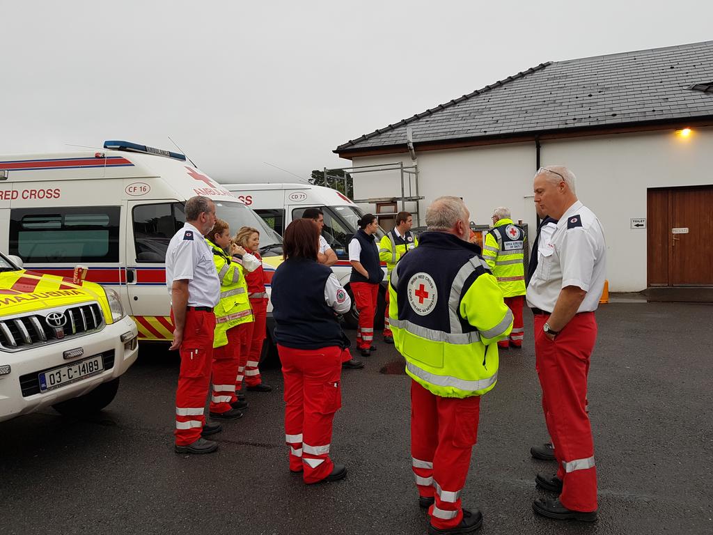 YCahalane's tweet photo. All the crew out in force today @irishredcross #RebelTour https://t.co/dFYSA7S60n