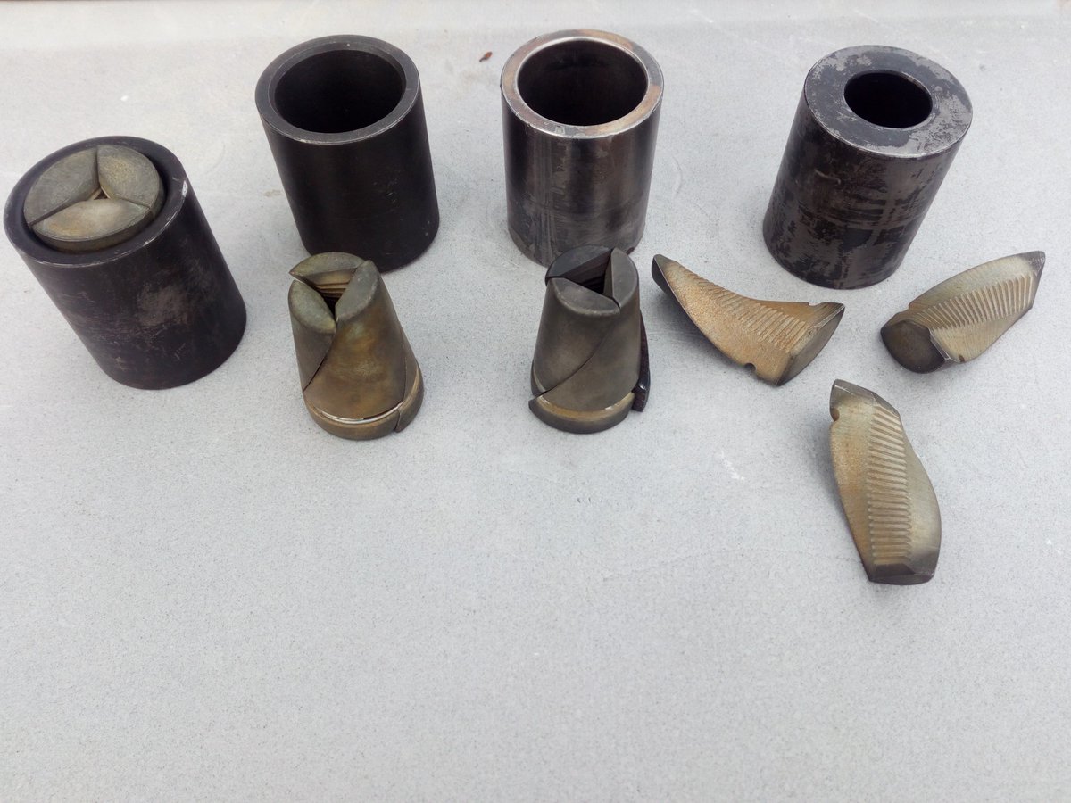 ArmasteelLlc's tweet photo. Here are the specialized anchor grips for our PC strand from the first industrial party. 
The grip was invented by our team, manufacturing technology was developed and realized by our partners.
#ExtraBondedPrestressing #10WirePCstrand #LRPCstrand #PCstrand #ForgetTheStrandSlip https://t.co/L3ozrJLk8w