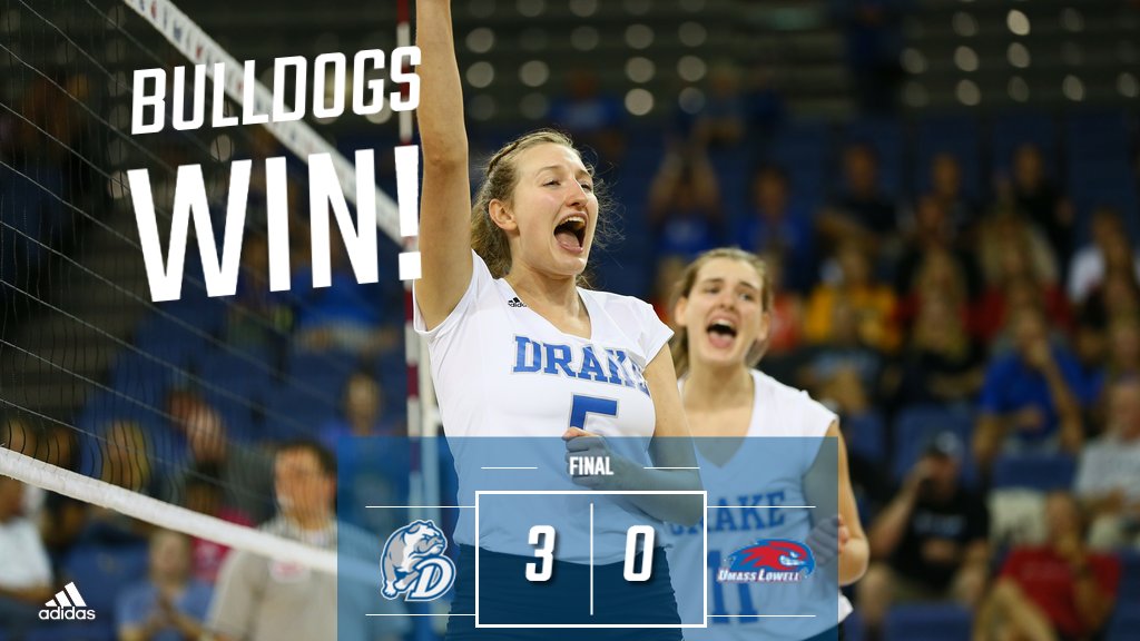 DrakeVolleyball's tweet photo. Another WWWWWWWWWin for #DrakeVB!
That's 9-straight for the Bulldogs.
See everyone back in the Knapp Center at 6 p.m. as we host @IowaVolleyball 
🎟 https://t.co/bfHGSGVgNM
📊 https://t.co/by2Q2jsBnf
#BeBlue
#DSMHometownTeam https://t.co/gTyDtbbiWI