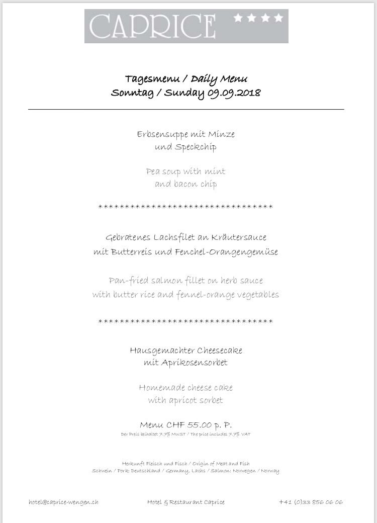 If you’re looking for something truly salivating in #Wengen then come and enjoy a dining experience at Hotel Caprice.