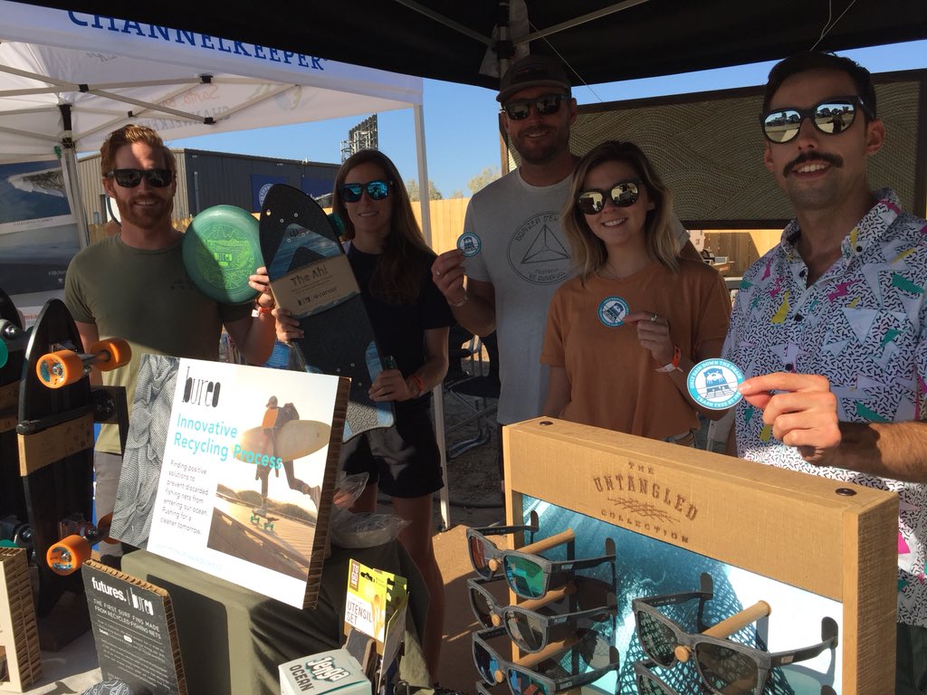 Californians want to catch waves, not trash while at the beach. Thank you @BlueBizCouncil member @BureoInc for supporting a #TrashFree California at the @wsl #SurfRanchPro!