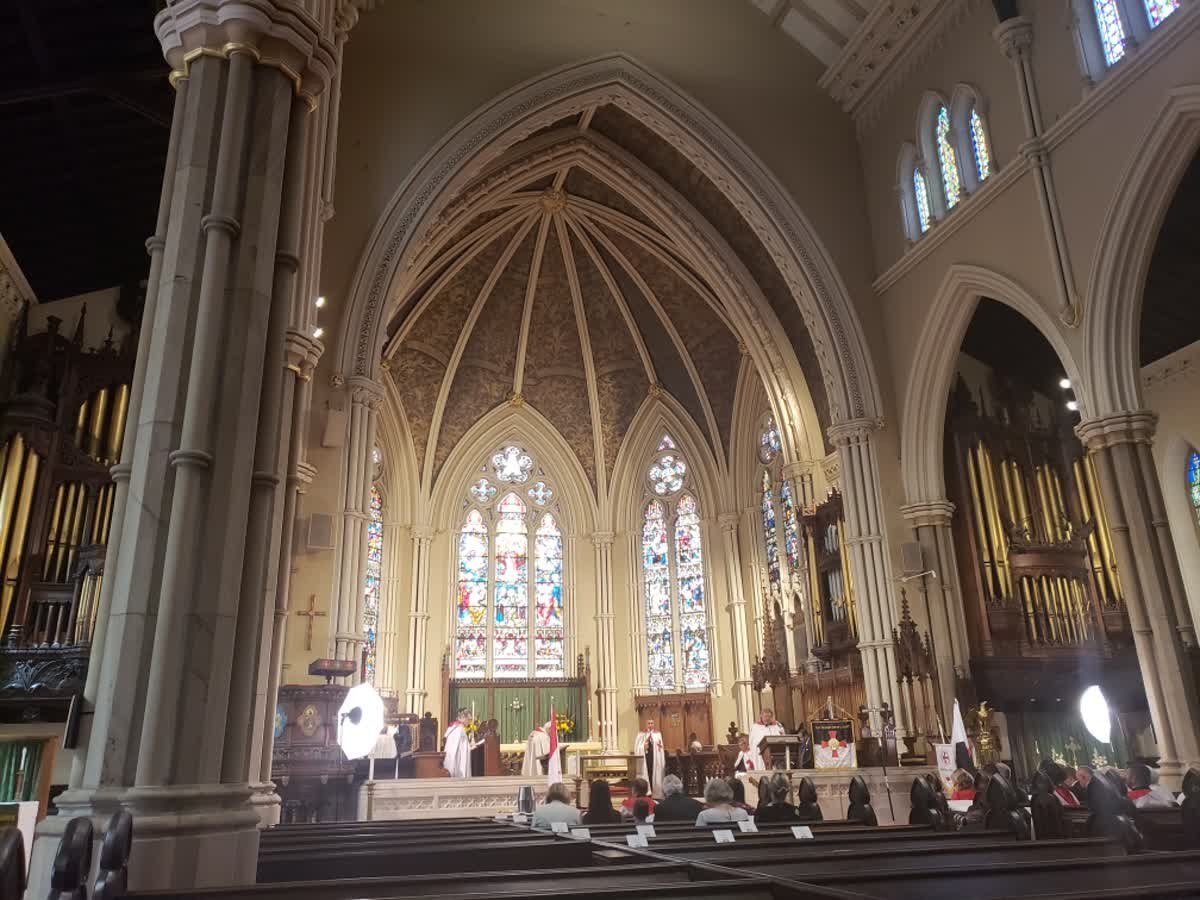 Blue Moth crew on location filming and documenting today for a ceremony at St James Cathedral, Toronto.

#StJamesCathedral #Toronto #videography #photography #organ #StainedGlass #cathedral #BlueMothCreative