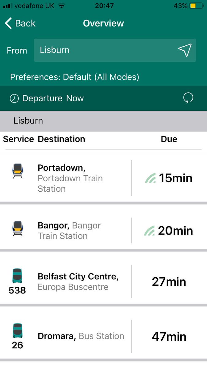 stevorayso's tweet photo. @Translink_NI - I updated the Translink app recently - you’ve dropped the departure time - that was useful to see... https://t.co/OUpqwablyC