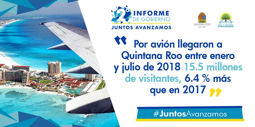 CarlosJoaquin's tweet photo. Juntos, gobierno y empresarios, trabajamos permanentemente en todos los ámbitos de turismo. Este año recibimos casi 16 millones de visitantes, lo que nos consolida como líderes turísticos indiscutibles. #JuntosAvanzamos #CJ2ndoInforme https://t.co/Efbtdi6dLI