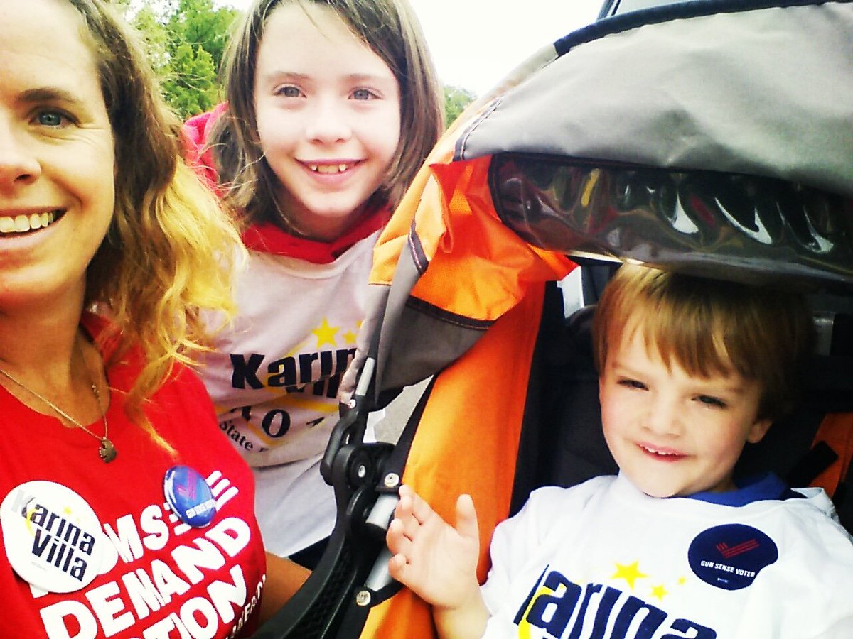 MauraKathleen3's tweet photo. Pounding the pavement for a terrific candidate, Karina Villa, running for State Rep in #IL49, talking #commonsensegunlaws doing our part to #FlipItBlue @MomsDemand #ExpectUs #twill @crookedmedia https://t.co/wNmbq7URvB