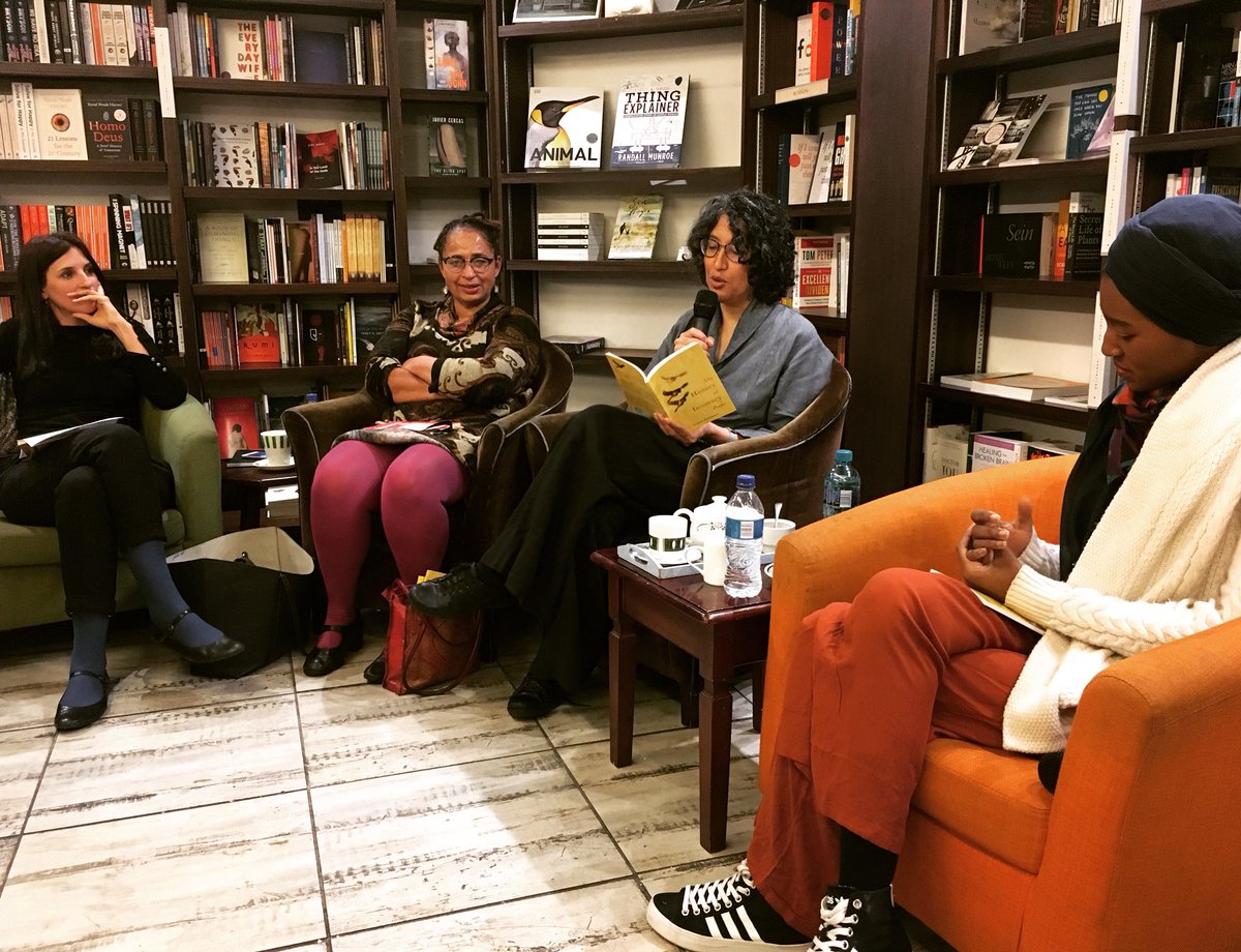 carolynmeads's tweet photo. Gabeba Baderoon reads from The History of Intimacy (@KwelaBooks) at a panel discussion with Nadia Davids, Phillippa Yaa de Villiers and @SindiBusuku at @book_lounge during @OpenBookFest #obf #obf2018 #openbook #openbook2018 #openbookfest #openbookfest2018 #OpenBookFestival2018 https://t.co/OxjuP2mHSI