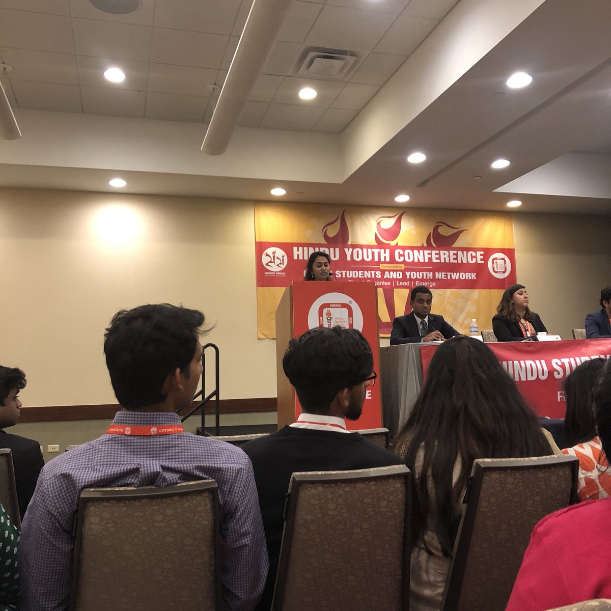 nhsf_uk's tweet photo. Sushri Devika Sital speaks in #HSYN about the need to come together as a global community against human rights abuses - vasudhaiva kutumbakam in practice. #WHC2018 #nhsfatwhc https://t.co/2RelOomAMK