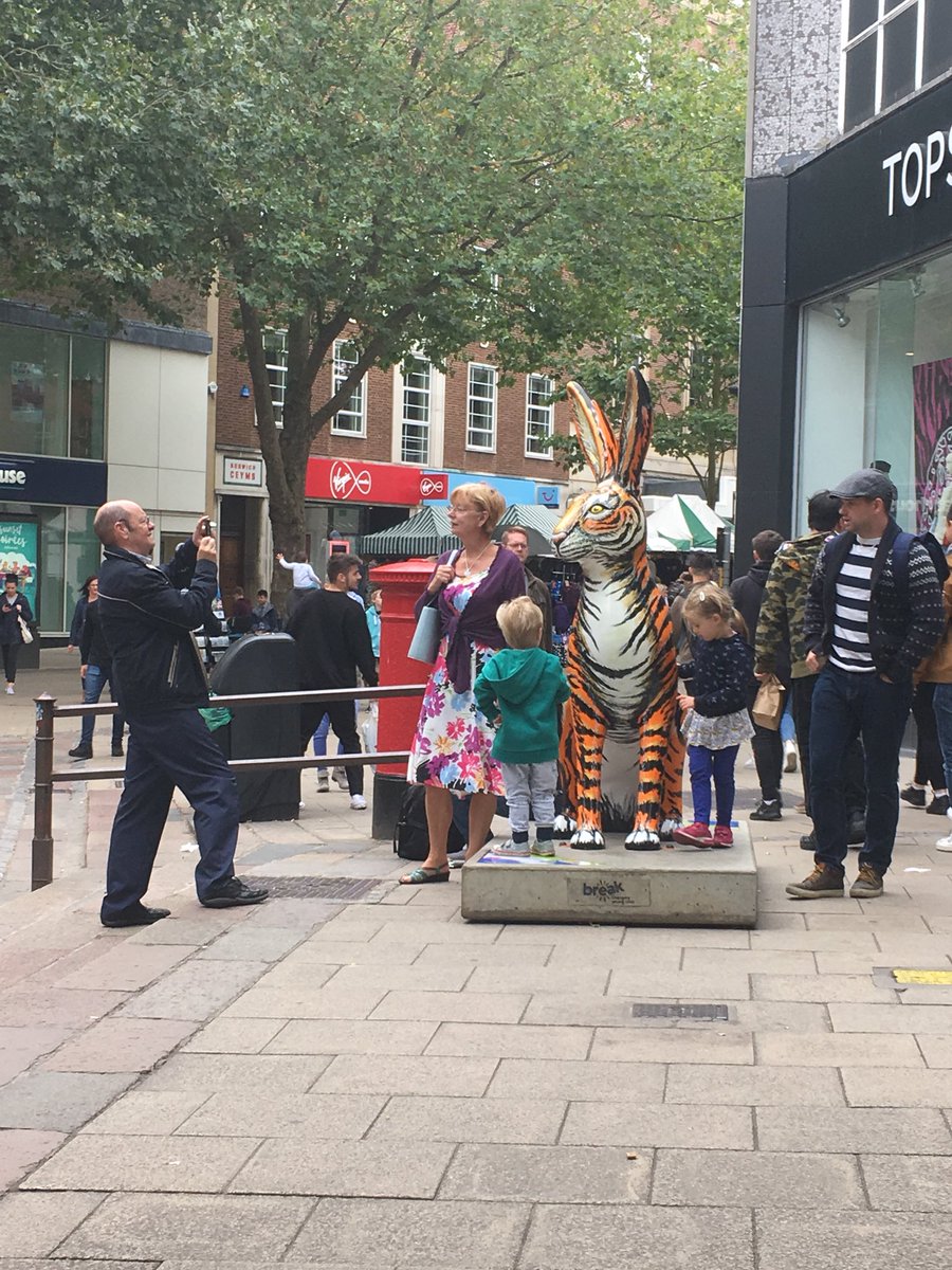 This was a fabulous sight all over #norwich today - last chance to unlock the hare, get the code and mark the memory with a photo or selfie - sleep well hares it’s hare removals in the morning