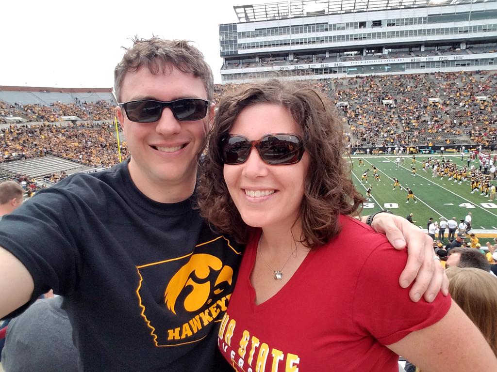 Anniversary date night <a href="/kinnickstadium/">#SwarmKinnick</a> with no kids! #housedivided #FightForIowa