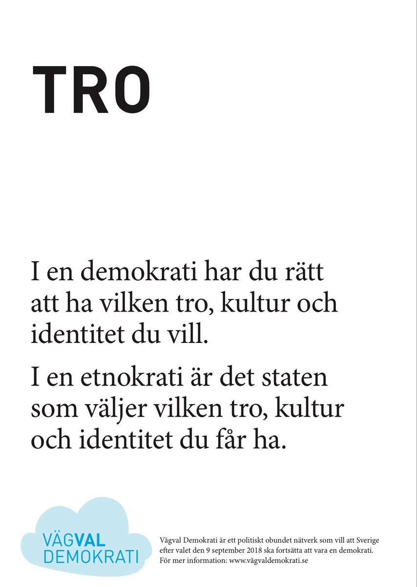 Ednaeriksson's tweet photo. Vår demokrati vilar på principer vi inte får rösta bort. Värna dem med din röst i valet.
Läs mer på https://t.co/CPdNHFy1Kr #svpol #valet2018 https://t.co/FY9iEiB1Hc