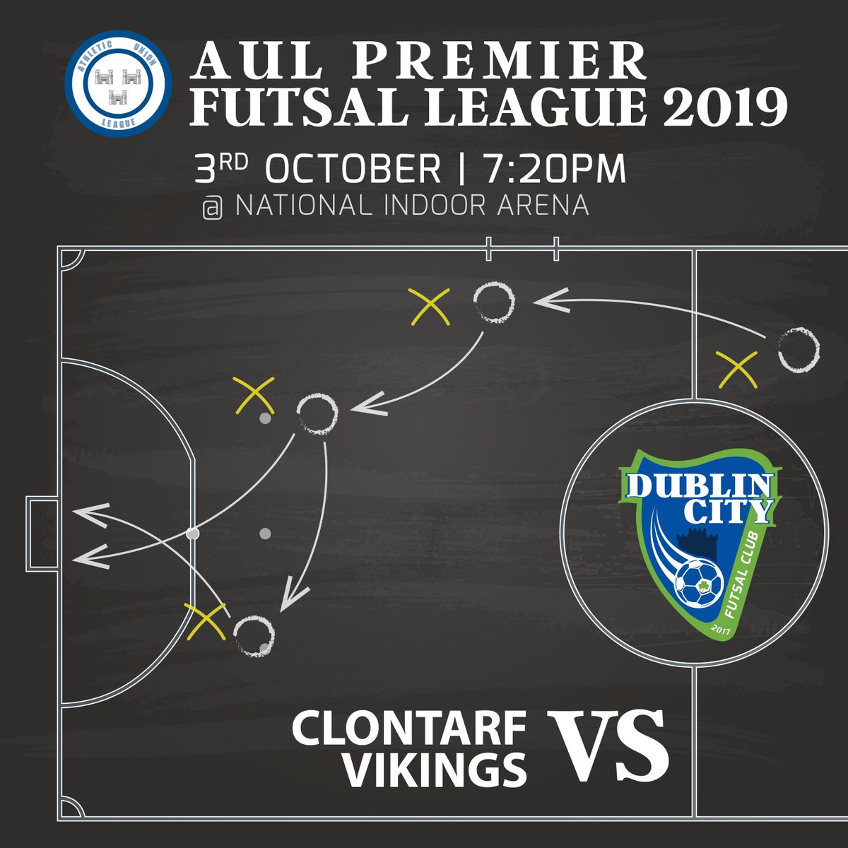 DubCityFutsal's tweet photo. The fourth game in our Premier Division campaign will be against Clontarf Vikings ⚽ #dublincityfutsal #dublincityfutsalclub #fromteamworktoglory #futsal #dublin https://t.co/jwwMOu30X9