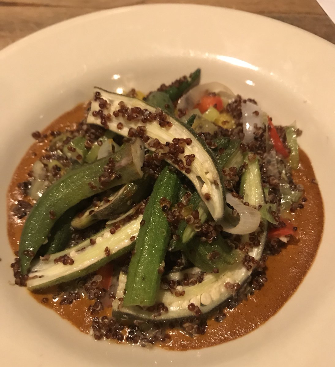 Local Okra and veggie curry with quinoa!