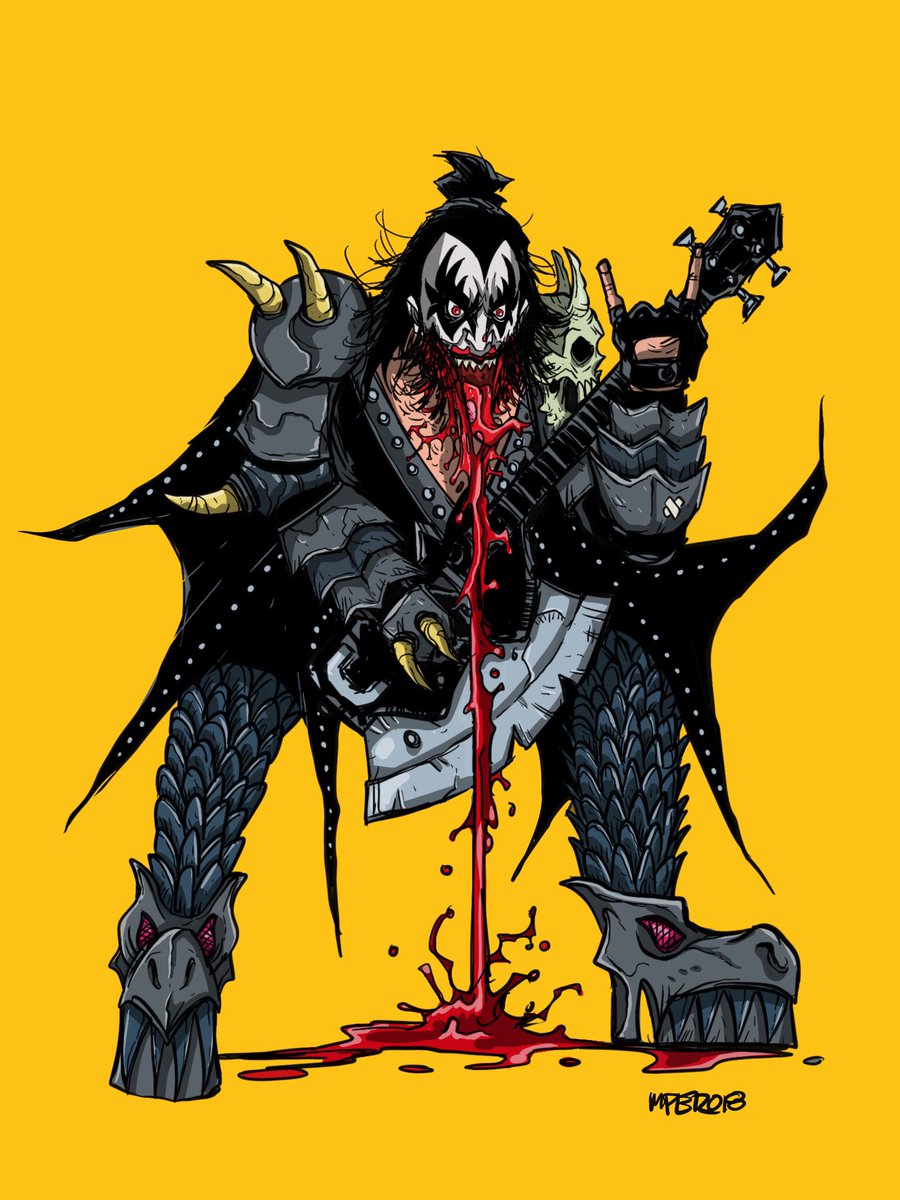 #KISS Fan Art! Thanks for sharing The Demon with us, Matt <a href="/matthewpetz/">Matthew Petz</a>.  Been listening to a lot of #KISS...had to draw this. #KISSARMYROCKS