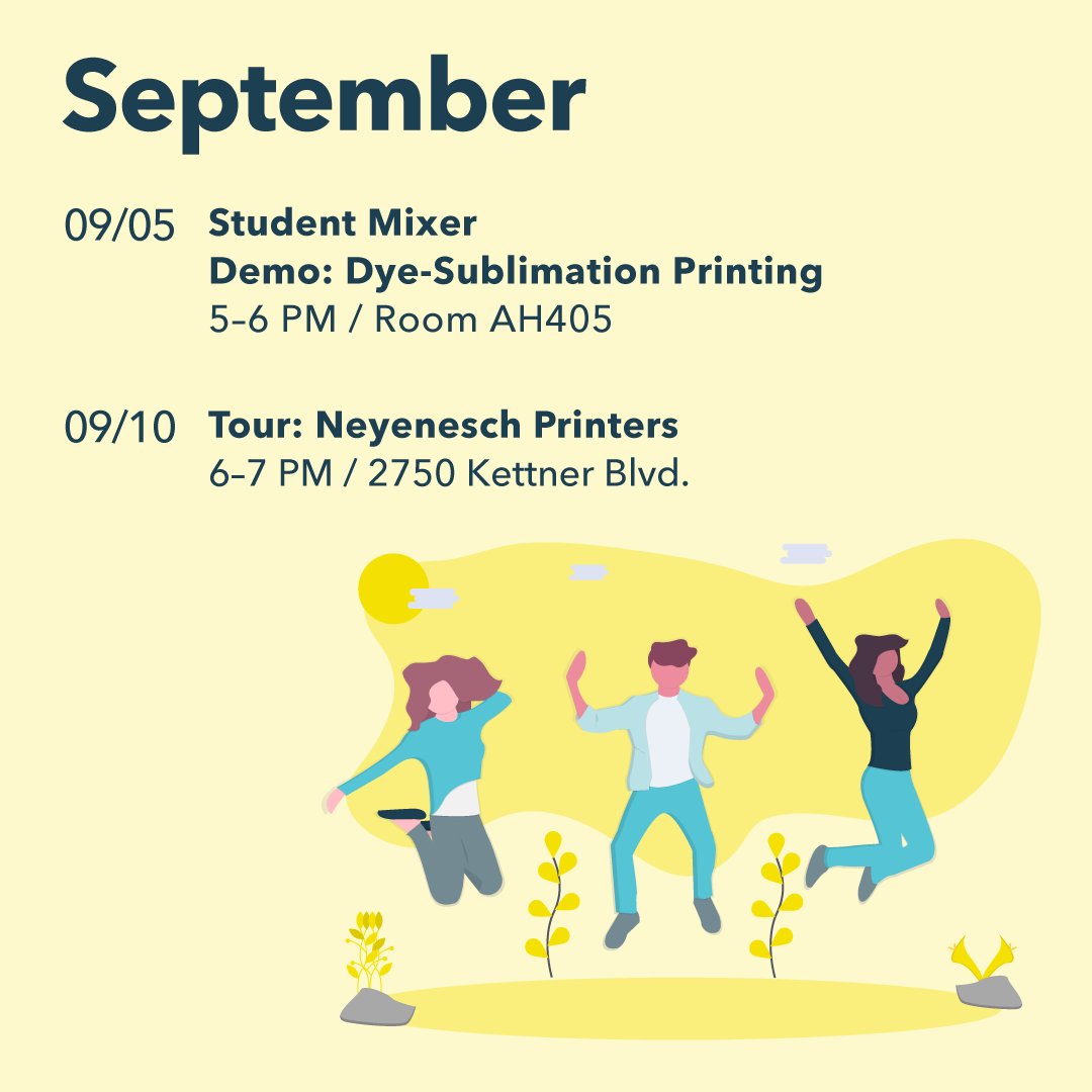 aigasdcc's tweet photo. Join us Monday, 9/10 from 6–7pm for a tour of Neyenesch Printers. This free event is open to all City graphic design students, RSVP: aigasdcc@gmail.com to attend. We hope to see you there!
#aigasdcc #sdccgd https://t.co/DzmVywh5d3