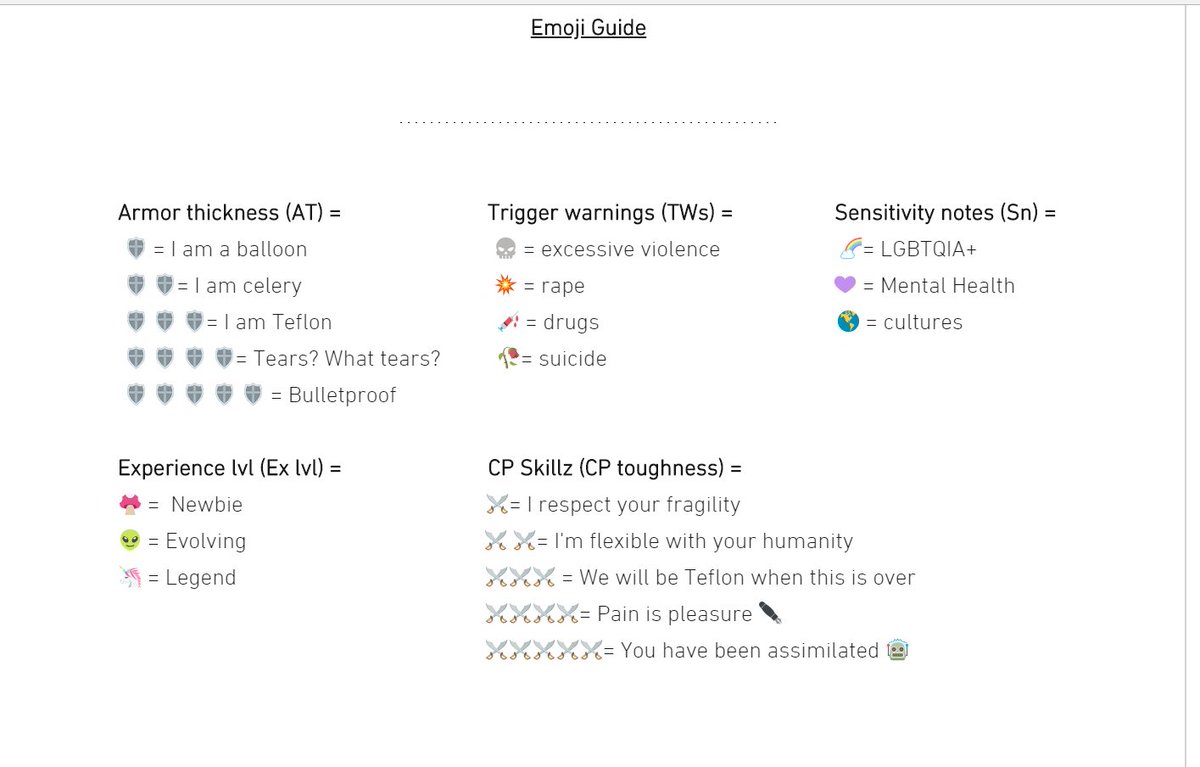 SouffleLumiere's tweet photo. Have you seen our emoji cheat sheet in the CQ forum? If you haven't, hop on over to https://t.co/ihB9nlOETg to sign up & view our visual guides that will connect you to the best CP match everrrrrr. Hopefully! #craftquest #LifeIsTrope #writingtips #writingadvice #writerslife #wip https://t.co/ZPsqRcFUXZ
