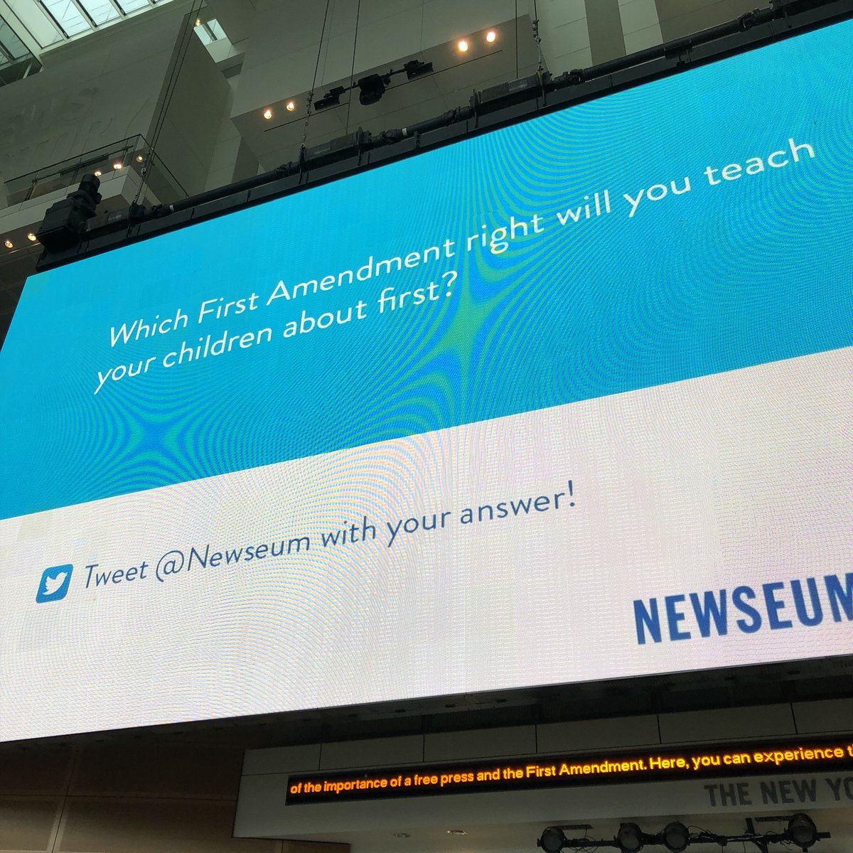 hokmah's tweet photo. thanks for a great visit, @Newseum!  the most important right we want to teach our one-year-old is the freedom of speech, so that she respects others’ views and can share her own! https://t.co/XM9fCzMbhK