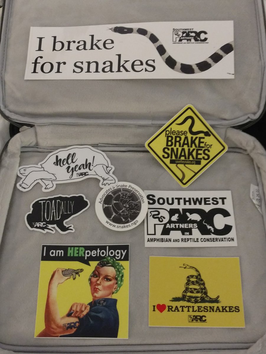 BatemanHL's tweet photo. By far, #TOADally the best sticker bounty of any meeting! #SWPARC2018 #HERpers @SnakeAdvocate @PARCorg https://t.co/Xybgs4mBAZ