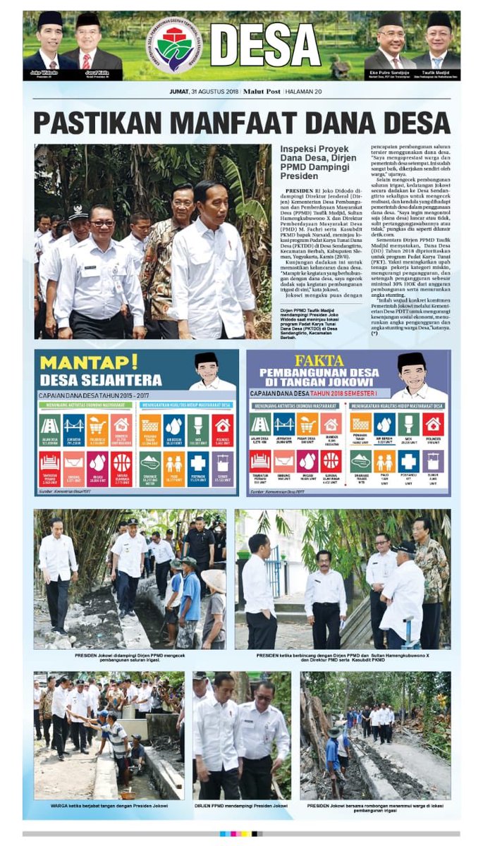 Pastikan #ManfaatDanaDesa ; Inspeksi Proyek #DanaDesa Dirjen PPMD Bpk <a href="/taufikmadjid71/">IG : taufik.madjid</a> dampingi Presiden <a href="/jokowi/">Joko Widodo</a> mewakili Mentri Desa PDTT bapak <a href="/EkoSandjojo/">Eko P. Sandjojo</a> ..