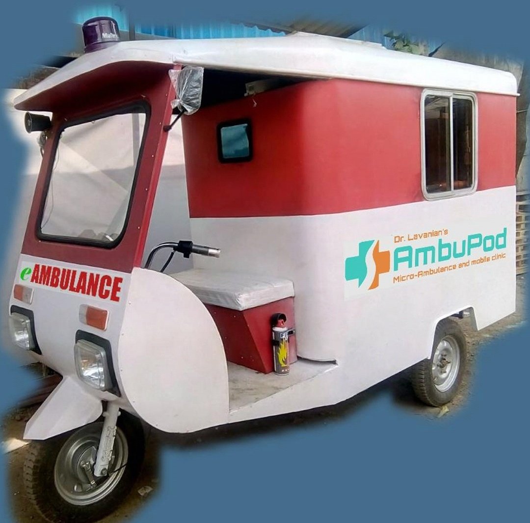 ambupod's tweet photo. @doctorsoumya @thePHFI @JPNadda @DrTedros @NITIAayog #affordable #ruralhealth is the need of the hour in #india. #AmbuPod, the #affordable rural #telemedicine enabled #clinic cum #electric #microambulance is working hard to make this a reality. Work with us to reach the #rural #patient. https://t.co/0LgwRm1VUX (Dr. Lavanian) https://t.co/oBOK1tHInh