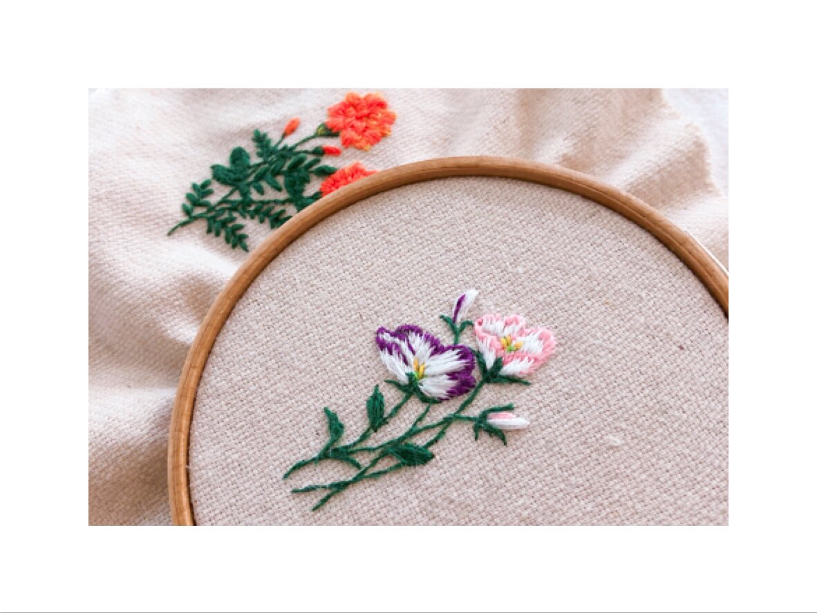 刺繍花　トルコキキョウ　手鞠 植木紅匠 花の刺繍画「トルコききょう」 - YouTube