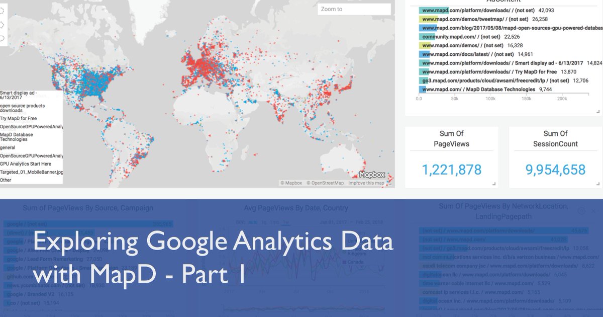 heavy_ai's tweet photo. Explore your #GoogleAnalytics data with MapD's #extremeanalytics platform. Learn more in this blog by MapD Developer Advocate, Veda Shankar. https://t.co/v2XxpA3Tdc https://t.co/USNXOG8S95