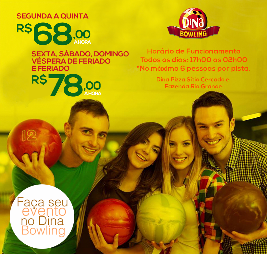 dina_pizza's tweet photo. Horário de funcionamento Dina Bowling 🎳🤗

Segunda à quinta-feira:
17h00 as 02h00 (Valor: R$ 68,00 a hora no máximo 6 pessoas)

Sexta, Sábado, Domingo, Véspera de Feriado e Feriado:
17h00 as 02h00 (Valor: R$ 78,00 a hora no máximo 6 pessoas)

#DinaBowling #Boliche #Bowling https://t.co/QoKr5j6RkK