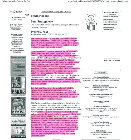 Pic1 = Excerpt from “Christian Counseling Today” (vol.12, no.4) by Tim Clinton.Pic2 = Excerpt from “A Constitutional Travesty” on  http://breakpoint.org  by Chuck Colson.Pic3 = Excerpt from “Sen. Strangelove” in WSJ by Pete Du Pont.