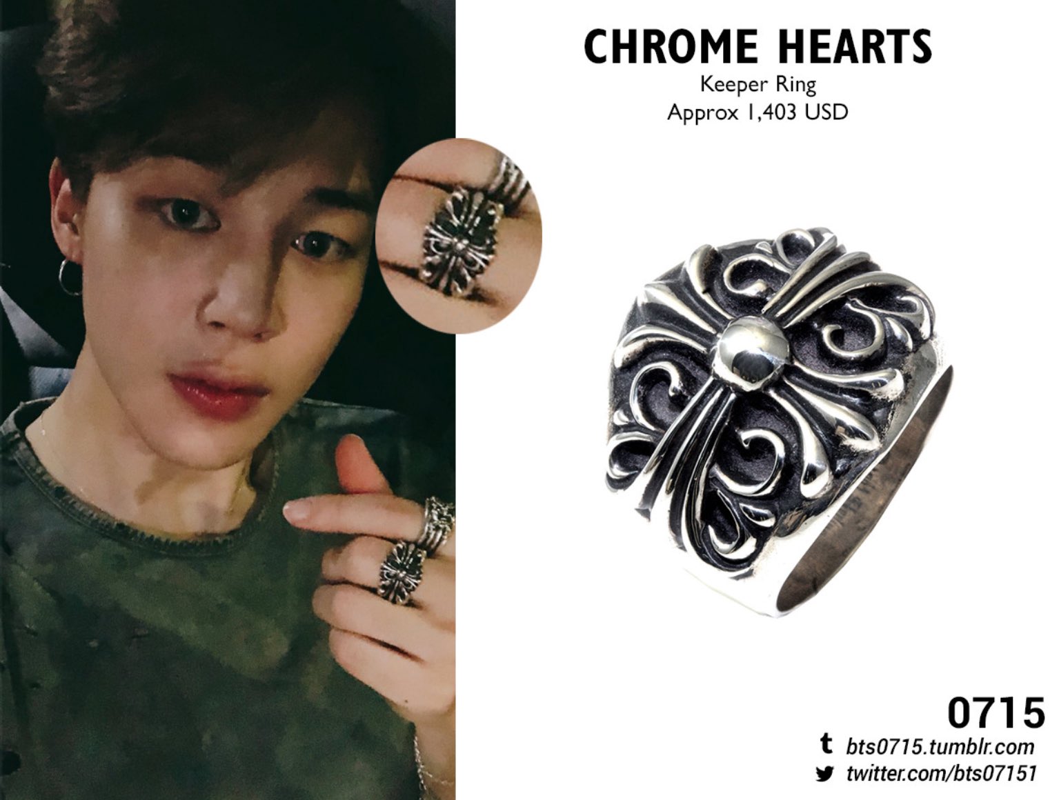Jimin chrome hearts ring deals