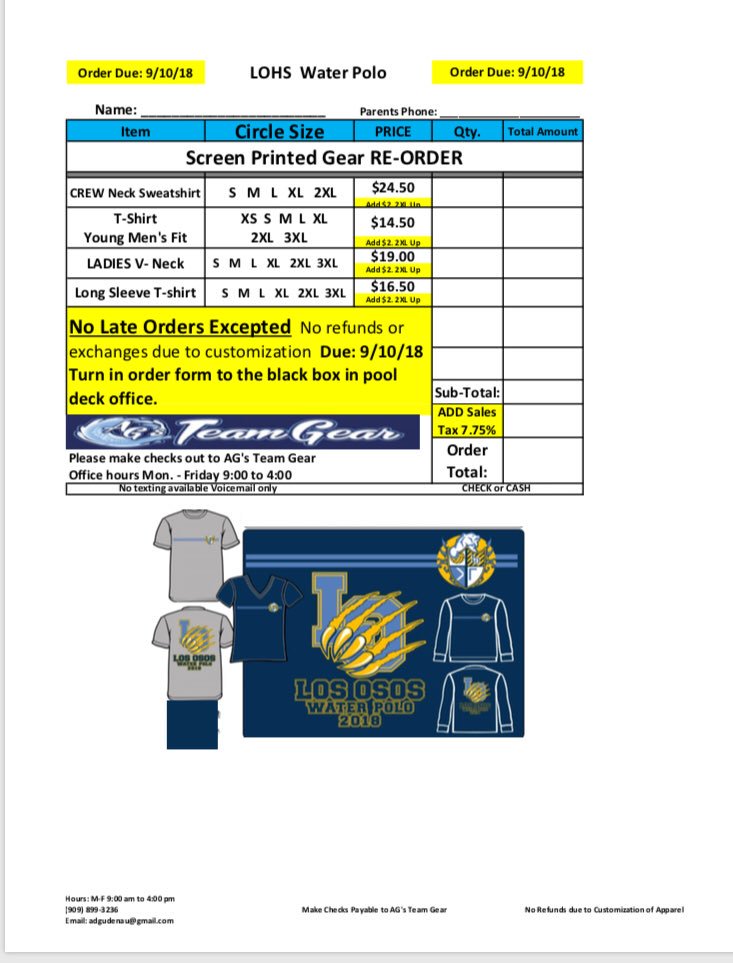 lowpvarboys's tweet photo. Last chance for team gear! Turn your order forms in to the black box on Monday by 4! https://t.co/PobWxnOLKA