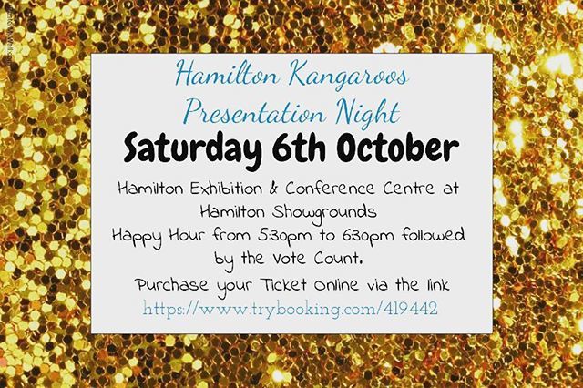 Get your ticket for the Annual Hamilton Kangaroos Presentation Night. 
ift.tt/2O0kCWR ift.tt/2MYylRq