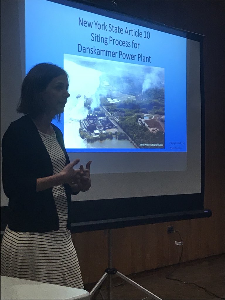PeteSikora1's tweet photo. Hayley Carlock from @scenichudson breaks down the permitting process the proposed big new fracked gas plant at Danskammer will go through at the Newburgh #RiseForClimate event. The buck stops with @NYGovCuomo He should #StopTheDanScam !! #RiseNY https://t.co/dRpInTkUHZ