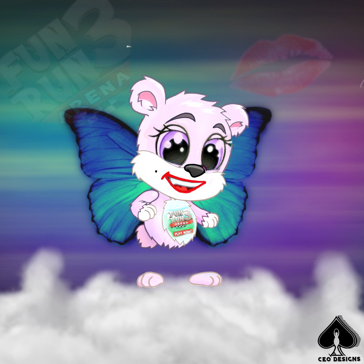 THECEOBOY's tweet photo. Girly Bear 👀 #funrun3 @TheFunRun #funruncreation #ceodesigns @SparklyTears Thanks for saying yay or nay lol 😂 Lashes https://t.co/nBopmbZZqj