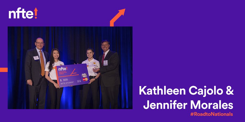 NFTE's tweet photo. Kathleen Cajolo & Jennifer Morales, national finalists from @OHHSClippers, are on the #RoadtoNationals! Their business idea: Flow Comfort, a subscription box of preferred women's sanitary products. #NFTE #youthentrepreneur #NFTEStudent #NFTESchool #NFTEChallenge #CokeGivesBackNA https://t.co/6T7xL3JU9b