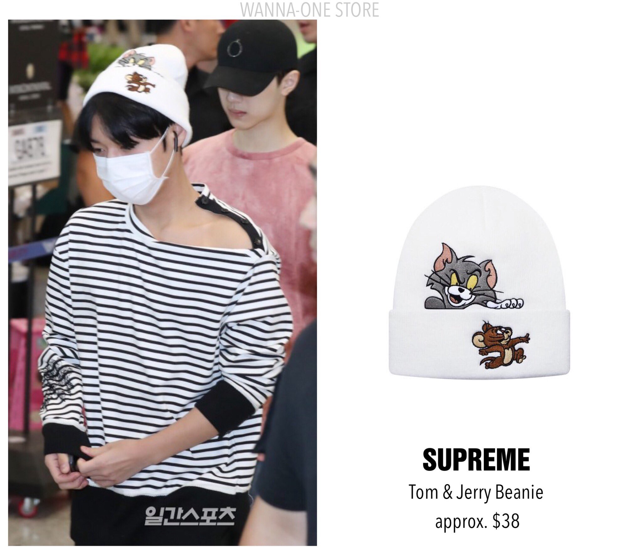 WANNA ONE STORE on X: "SUPREME : Tom & Jerry Beanie approx