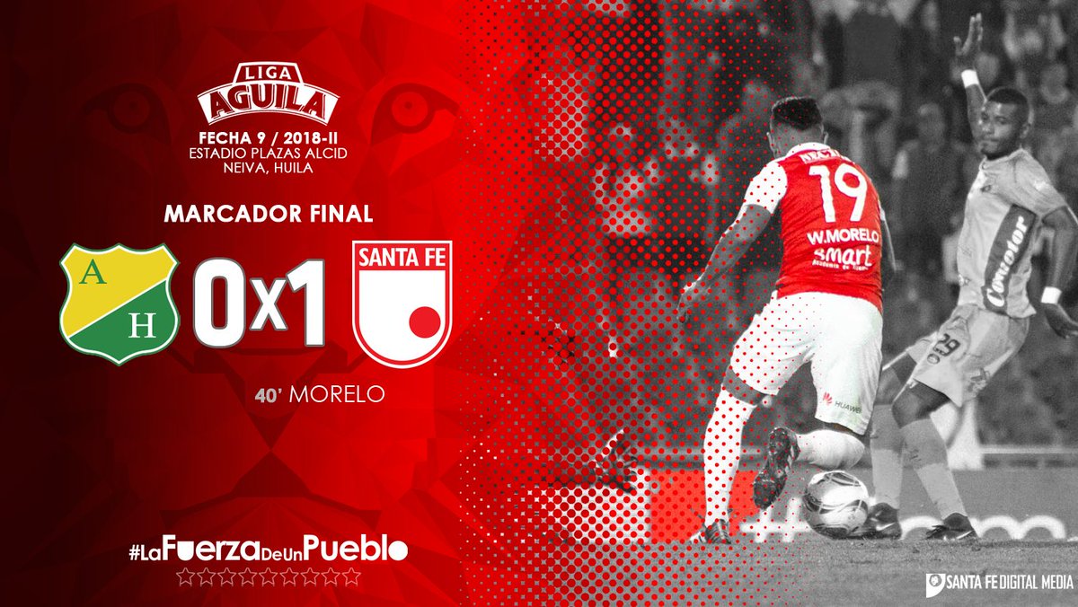SantaFe's tweet photo. ¡FINAAAAAL EN NEIVA, TRIUNFO CARDENAL!
#HUIxSFE ⏱90+5 |0x1| 🇲🇨🦁
¡Somos #LaFuerzaDeUnPueblo! https://t.co/lxSNksGhzn