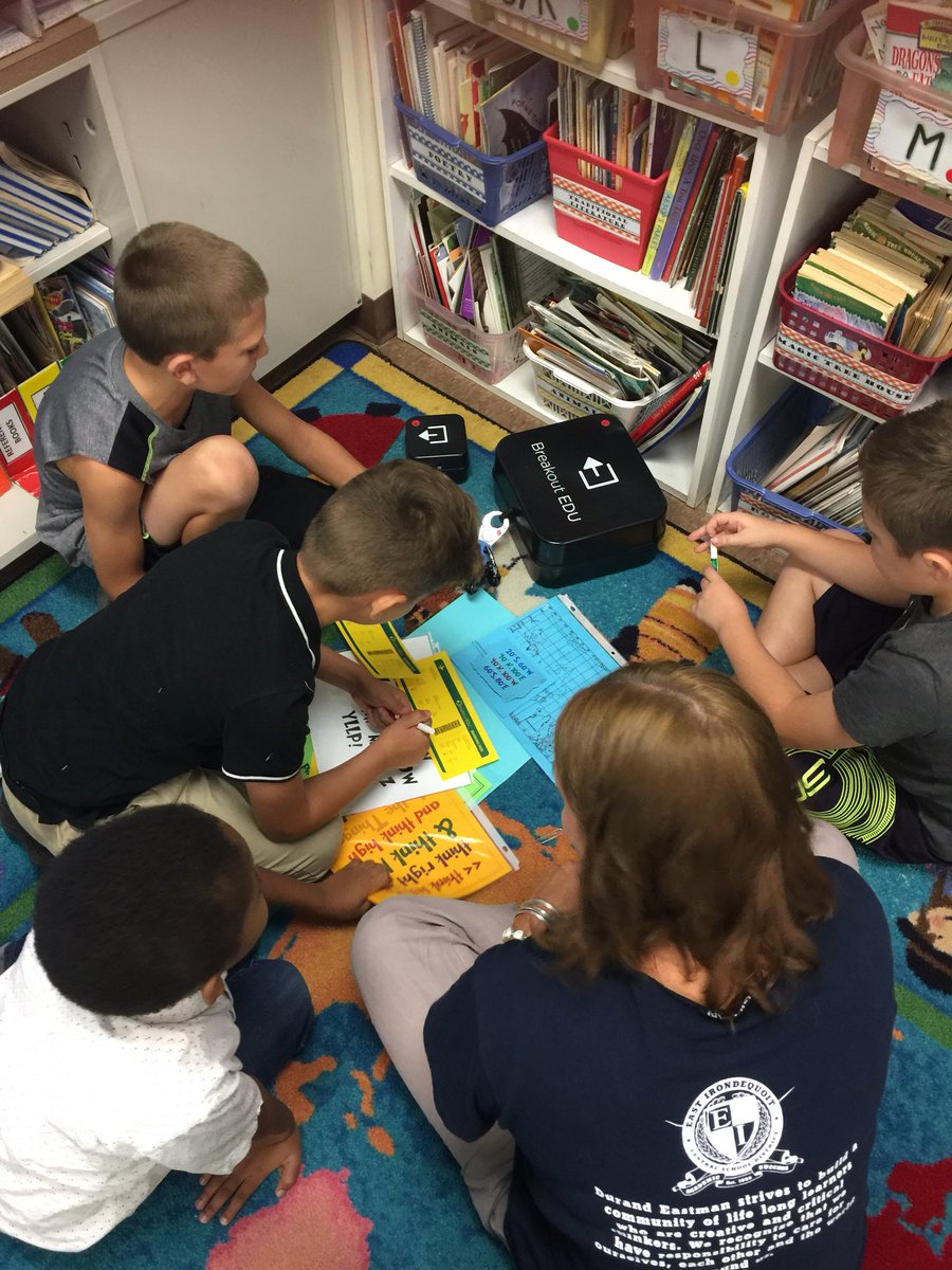 JillDuquette's tweet photo. First Breakout Edu of the school year!  My new 3rd graders rock ❤️   #durandeastman #eicsd https://t.co/qUGohmitO4