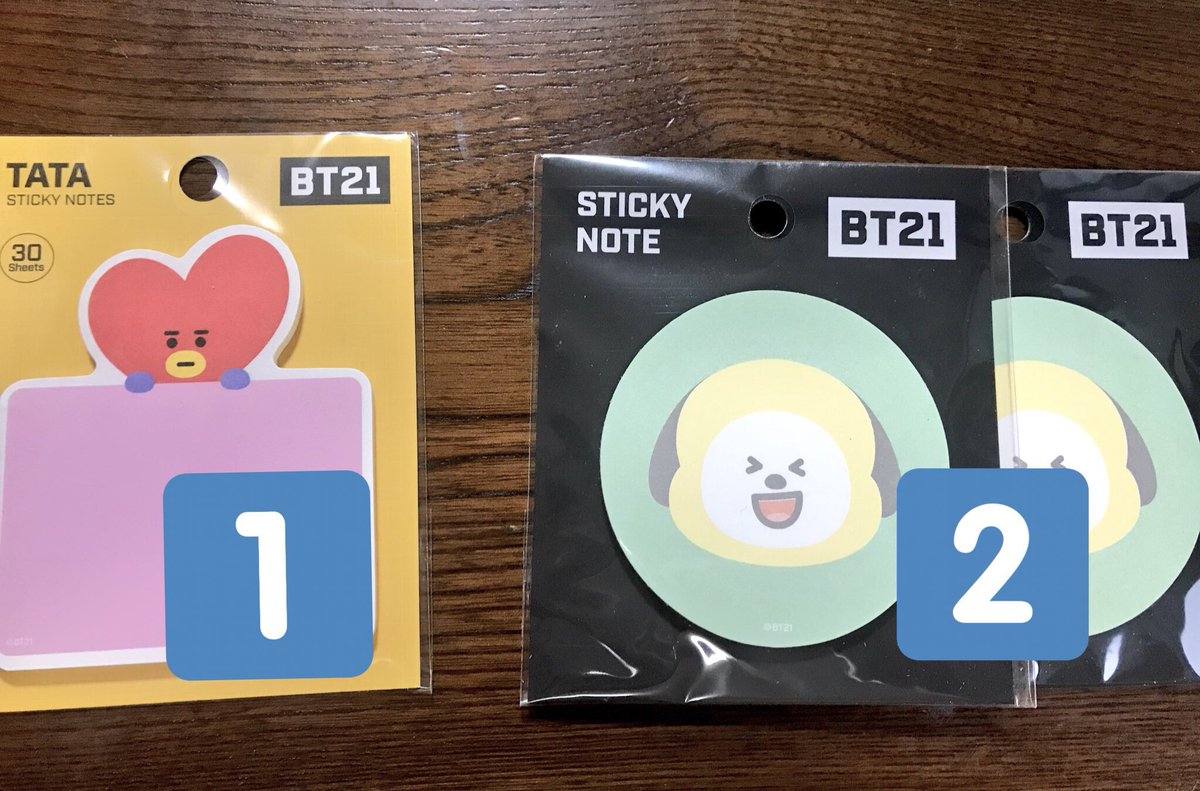 ALXGM9HIOf80xR2's tweet photo. BTS BT21 ソンムル企画🎁💕

日頃お世話になっているので、久しぶりのソンムル企画をします。ぜひご参加ください。

①tataふせん
②chimmyふせん2つセット

フォロー、RT、①か②どちらがよいかリプお願いします！

本日の24時に締め切ります🙇 https://t.co/aAroYHrRfj