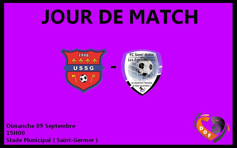 fcsaintaubin's tweet photo. ⚽️⚽️ Jour de Match ⚽️⚽️

Equipe 🅰️

🆚US Saint-Germer
🏟️Stade Municipal
🏙️Saint-Germer
🗣️Laurent Morel
🏆Division 3 Groupe A
🗓️Journée 1
🗓️ Dimanche 09 Septembre 2018
🕒 15H00 https://t.co/mIYNAaAAaC