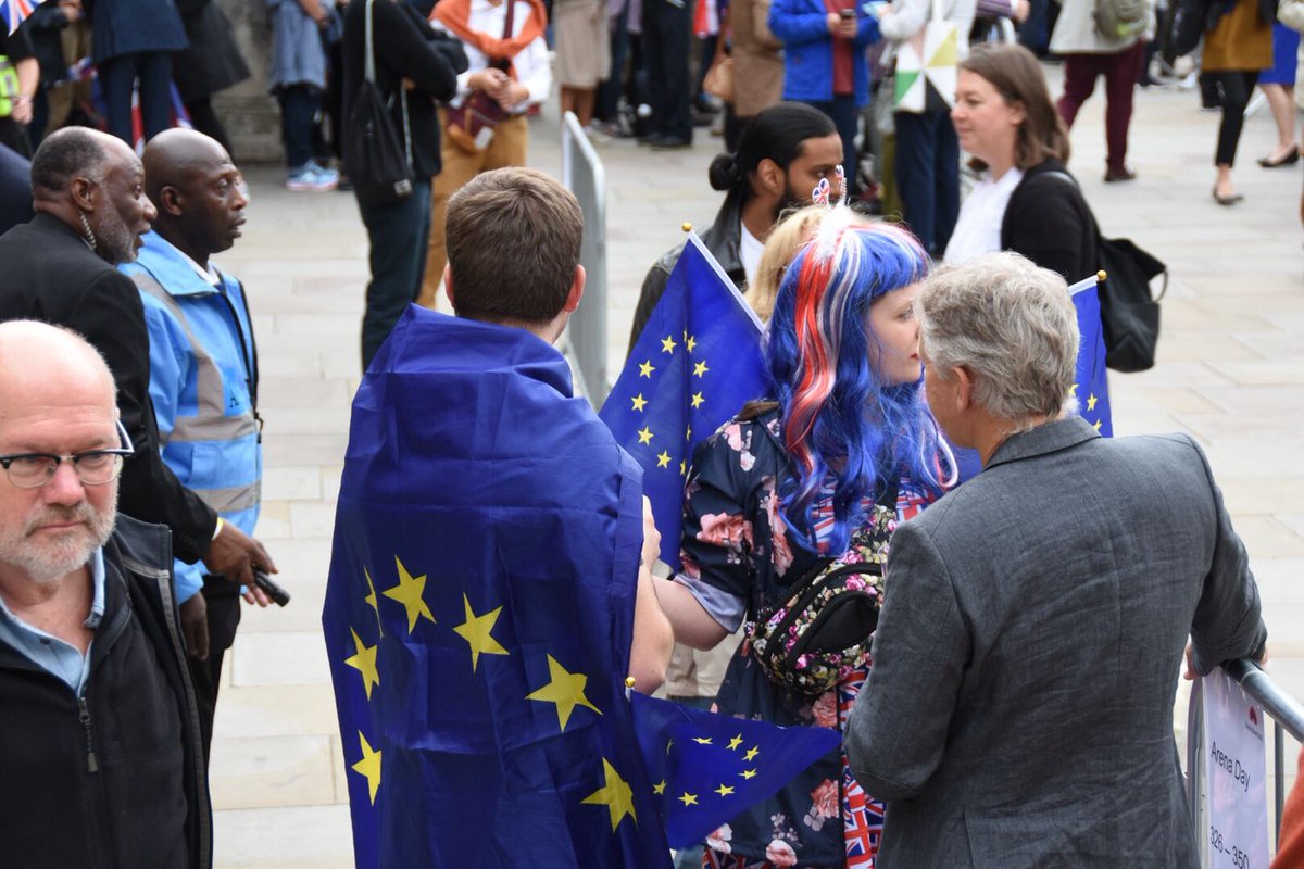 EUflagmafia's tweet photo. Concert goers at the royal Albert hall. #lastnightoftheproms #BBCProms2018 #PromsEUFlags https://t.co/yy6ypJhOrJ